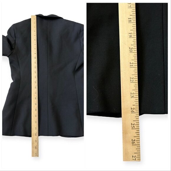 Maje Ritz Black Blazer with Lamb Leather Trim, Size 36FR - Picture 14 of 14